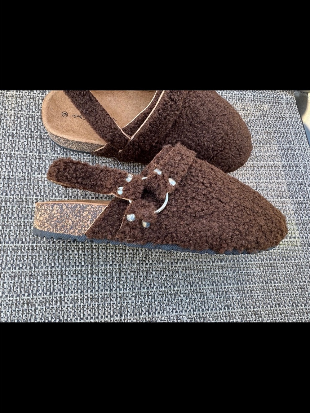 Women's Brown Shearling Mule Slides